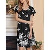 image:imageEkouaer House Dress for Women with Pockets Short Sleeve Moo Moos NightgownsNew Butterfly Black