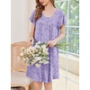 image:imageEkouaer House Dress for Women with Pockets Short Sleeve Moo Moos NightgownsSmall Florals Purple