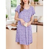 image:imageEkouaer House Dress for Women with Pockets Short Sleeve Moo Moos NightgownsSmall Florals Purple