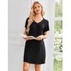 image:imageEkouaer House Dress for Women with Pockets Short Sleeve Nightgowns Moo MoosBlack