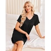 image:imageEkouaer House Dress for Women with Pockets Short Sleeve Nightgowns Moo MoosBlack