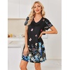 image:imageEkouaer House Dress for Women with Pockets Short Sleeve Nightgowns Moo MoosBlack Butterfly Foral