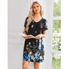 image:imageEkouaer House Dress for Women with Pockets Short Sleeve Nightgowns Moo MoosBlack Butterfly Foral