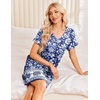 image:imageEkouaer House Dress for Women with Pockets Short Sleeve Nightgowns Moo MoosBlue Bohemian Flowers