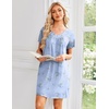 image:imageEkouaer House Dress for Women with Pockets Short Sleeve Nightgowns Moo MoosBlue Flowers