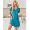 image:imageEkouaer House Dress for Women with Pockets Short Sleeve Nightgowns Moo MoosBlue Green