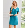 image:imageEkouaer House Dress for Women with Pockets Short Sleeve Nightgowns Moo MoosBlue Green