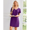 image:imageEkouaer House Dress for Women with Pockets Short Sleeve Nightgowns Moo MoosDark Purple