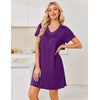 image:imageEkouaer House Dress for Women with Pockets Short Sleeve Nightgowns Moo MoosDark Purple