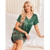 image:imageEkouaer House Dress for Women with Pockets Short Sleeve Nightgowns Moo MoosGreen Ethnic Flower