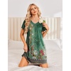 image:imageEkouaer House Dress for Women with Pockets Short Sleeve Nightgowns Moo MoosGreen Ethnic Flower