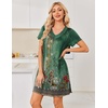 image:imageEkouaer House Dress for Women with Pockets Short Sleeve Nightgowns Moo MoosGreen Ethnic Flower