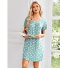 image:imageEkouaer House Dress for Women with Pockets Short Sleeve Nightgowns Moo MoosGreen Floral