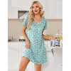 image:imageEkouaer House Dress for Women with Pockets Short Sleeve Nightgowns Moo MoosGreen Floral