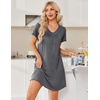 image:imageEkouaer House Dress for Women with Pockets Short Sleeve Nightgowns Moo MoosMid Grey