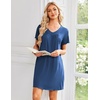 image:imageEkouaer House Dress for Women with Pockets Short Sleeve Nightgowns Moo MoosNavy