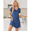 image:imageEkouaer House Dress for Women with Pockets Short Sleeve Nightgowns Moo MoosNavy