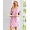image:imageEkouaer House Dress for Women with Pockets Short Sleeve Nightgowns Moo MoosPink Floral