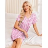 image:imageEkouaer House Dress for Women with Pockets Short Sleeve Nightgowns Moo MoosPink Floral