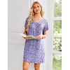 image:imageEkouaer House Dress for Women with Pockets Short Sleeve Nightgowns Moo MoosPurple Floral