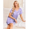 image:imageEkouaer House Dress for Women with Pockets Short Sleeve Nightgowns Moo MoosPurple Star