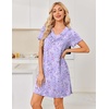 image:imageEkouaer House Dress for Women with Pockets Short Sleeve Nightgowns Moo MoosPurple Star