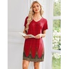 image:imageEkouaer House Dress for Women with Pockets Short Sleeve Nightgowns Moo MoosRed Floral