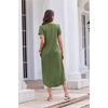 image:imageEkouaer Long Nightgowns For Women Short Sleeve Midi Nightgown With PocketsArmy Green