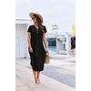 image:imageEkouaer Long Nightgowns For Women Short Sleeve Midi Nightgown With PocketsBlack