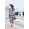 image:imageEkouaer Long Nightgowns For Women Short Sleeve Midi Nightgown With PocketsBlue Flowers