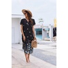 image:imageEkouaer Long Nightgowns For Women Short Sleeve Midi Nightgown With PocketsButterfly Flowers