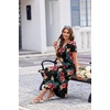 image:imageEkouaer Long Nightgowns For Women Short Sleeve Midi Nightgown With PocketsFlower Black