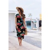 image:imageEkouaer Long Nightgowns For Women Short Sleeve Midi Nightgown With PocketsFlower Black