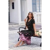 image:imageEkouaer Long Nightgowns For Women Short Sleeve Midi Nightgown With PocketsFlower Black Pink
