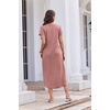image:imageEkouaer Long Nightgowns For Women Short Sleeve Midi Nightgown With PocketsGray Purple Red