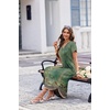image:imageEkouaer Long Nightgowns For Women Short Sleeve Midi Nightgown With PocketsGreen Ethnic Style