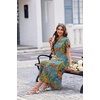 image:imageEkouaer Long Nightgowns For Women Short Sleeve Midi Nightgown With PocketsGreen Leaves