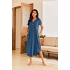 image:imageEkouaer Long Nightgowns For Women Short Sleeve Midi Nightgown With PocketsNavy