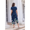 image:imageEkouaer Long Nightgowns For Women Short Sleeve Midi Nightgown With PocketsRed Flower