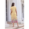 image:imageEkouaer Long Nightgowns For Women Short Sleeve Midi Nightgown With PocketsRose Red Flower