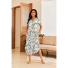 image:imageEkouaer Long Nightgowns For Women Short Sleeve Midi Nightgown With PocketsYellow Leaves