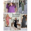 image:imageEkouaer Long Nightgowns For Women Short Sleeve Midi Nightgown With PocketsYellow Leaves