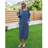 image:imageEkouaer Long Nightgowns for Women Short Sleeve Night Gowns with PocketsBlue