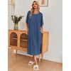 image:imageEkouaer Long Nightgowns for Women Short Sleeve Night Gowns with PocketsBlue