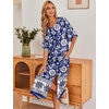 image:imageEkouaer Long Nightgowns for Women Short Sleeve Night Gowns with PocketsBohemian Flowers Blue