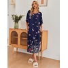image:imageEkouaer Long Nightgowns for Women Short Sleeve Night Gowns with PocketsButterfly Black