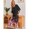 image:imageEkouaer Long Nightgowns for Women Short Sleeve Night Gowns with PocketsCherry Blossoms Black