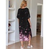 image:imageEkouaer Long Nightgowns for Women Short Sleeve Night Gowns with PocketsCherry Blossoms Black
