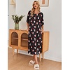 image:imageEkouaer Long Nightgowns for Women Short Sleeve Night Gowns with PocketsChristmas Black Snowman