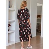 image:imageEkouaer Long Nightgowns for Women Short Sleeve Night Gowns with PocketsChristmas Black Snowman